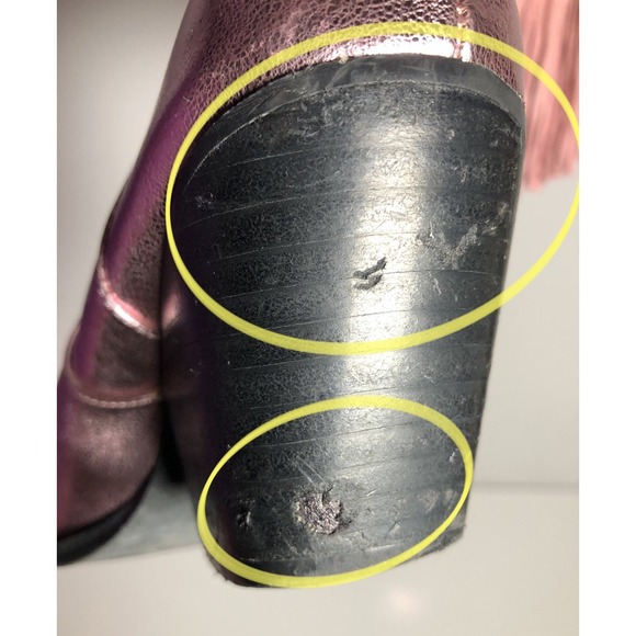 Billini Andi Metallic Pink Fringe Cowboy Cowgirl Boots Womens Damaged Heels 9 - Picture 13 of 16